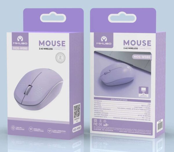 Mikuso Coloured Wireless Mouse   (MOS-W080)